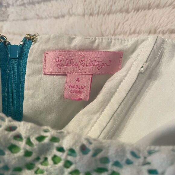 Lilly Pulitzer Bowen Alligator Alberta Lace Dress Size 4 - Picture 2 of 3